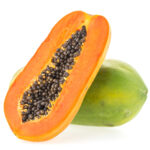 Papaya fruit isolated on white background